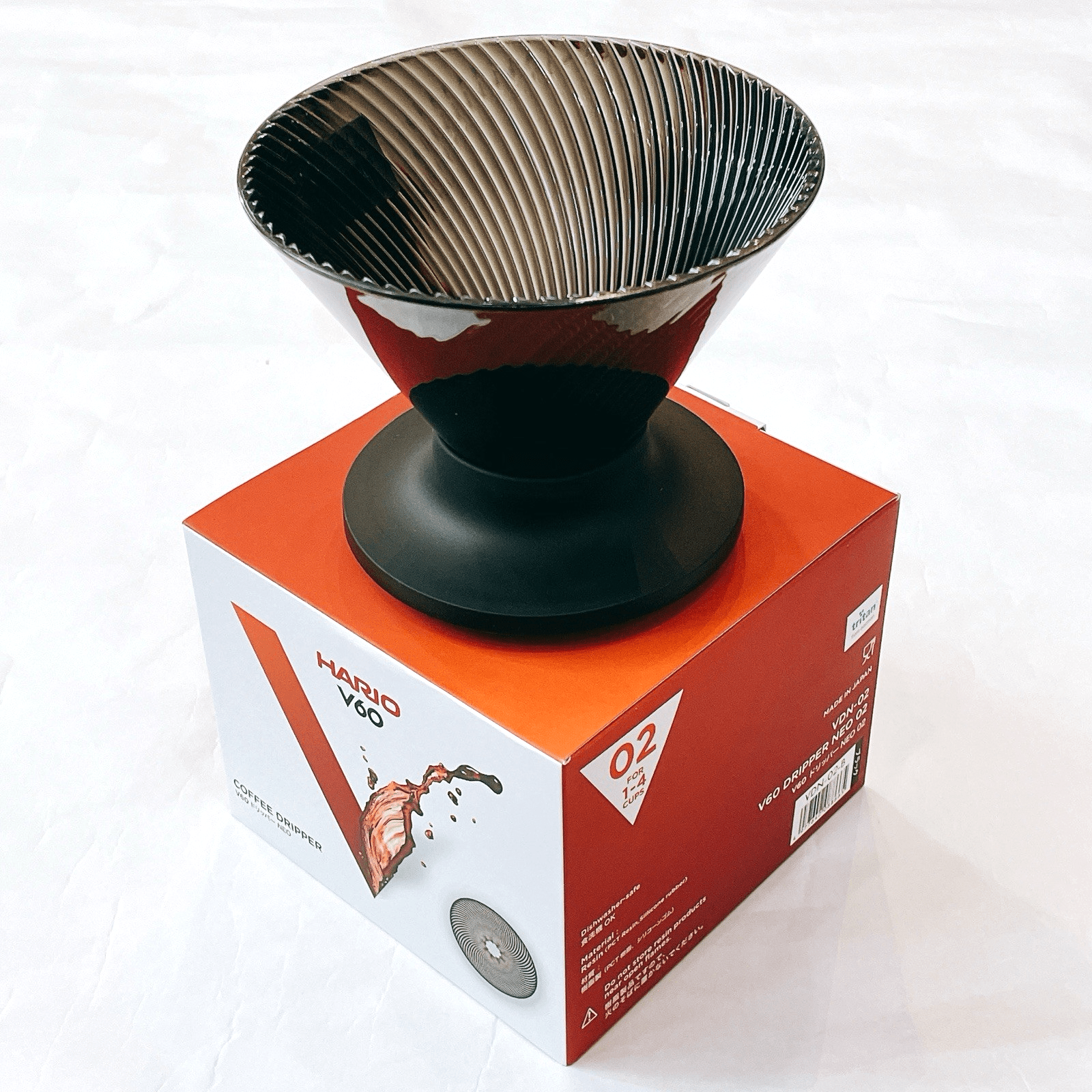 Kit Hario V60 Neo Dripper Tritan + 100 Filtros ZeroHero V02 + Base Switch - El Mae de los Filtros
